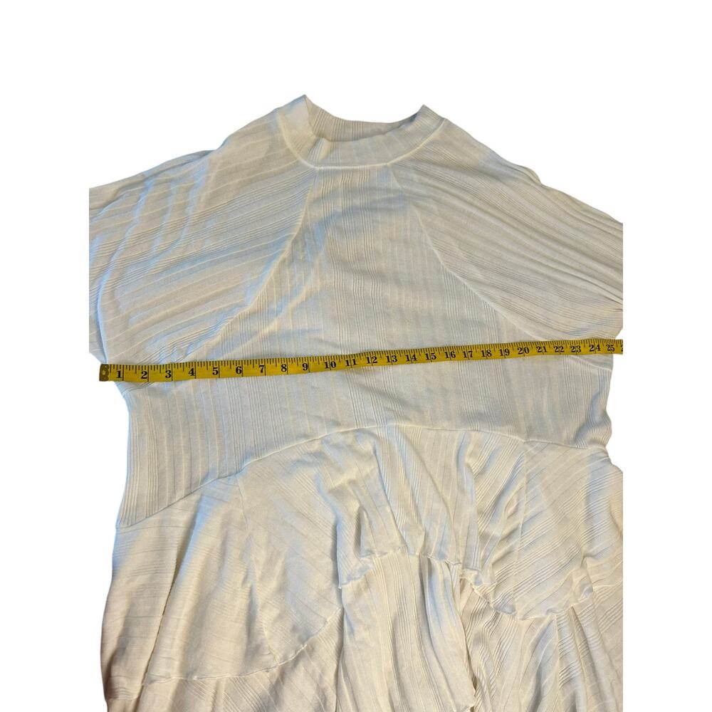 FP Beach Ivory Sweet Rose Ribbed Ruffle Tunic - Size S - Picture 6 of 11